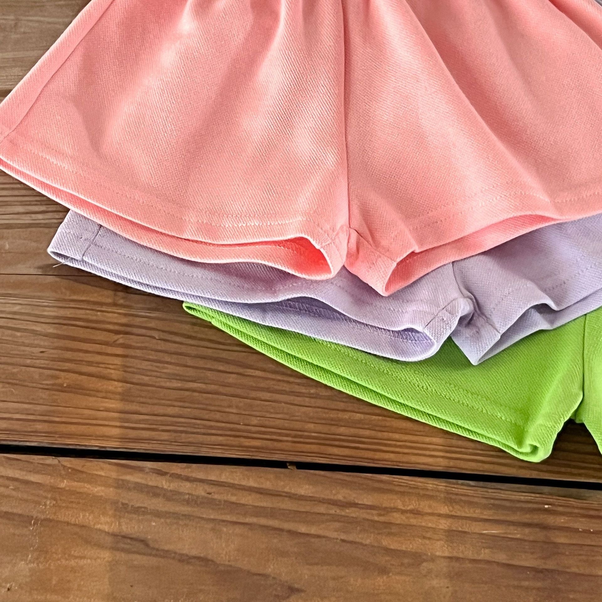 Baby Solid Color Polo Neck Summer Clothing Sets-13