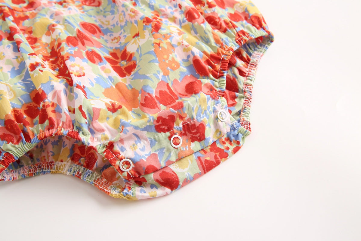 Baby Girl 1pcs Flower Pattern Long Sleeved Fashion Hot Selling Bodysuit Onesies & Headband-13