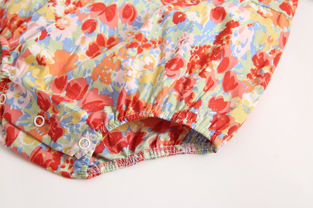 Baby Girl 1pcs Flower Pattern Long Sleeved Fashion Hot Selling Bodysuit Onesies & Headband-14