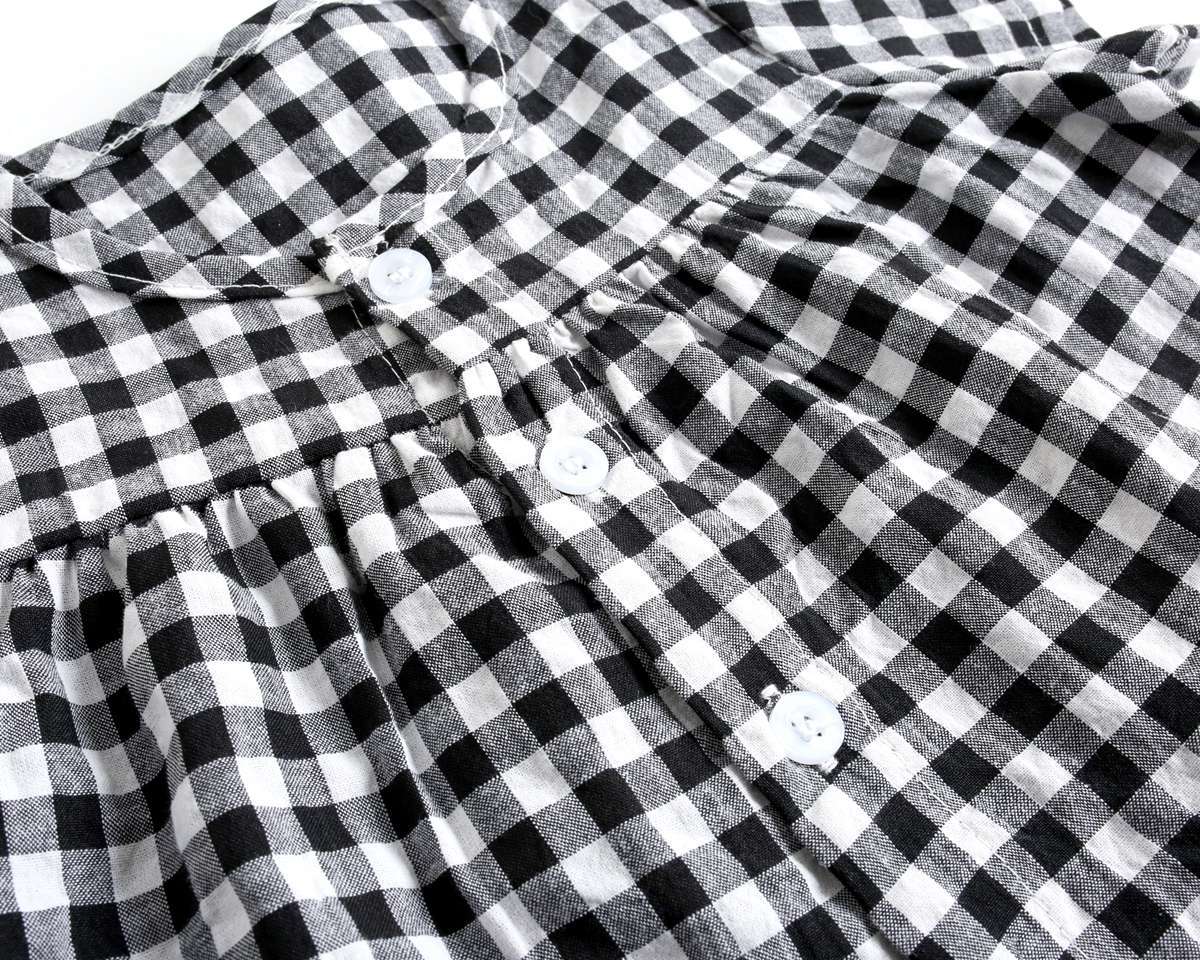 Baby Girl Plaid Pattern Single Breasted Design Shirt Combo Shorts Sets-14