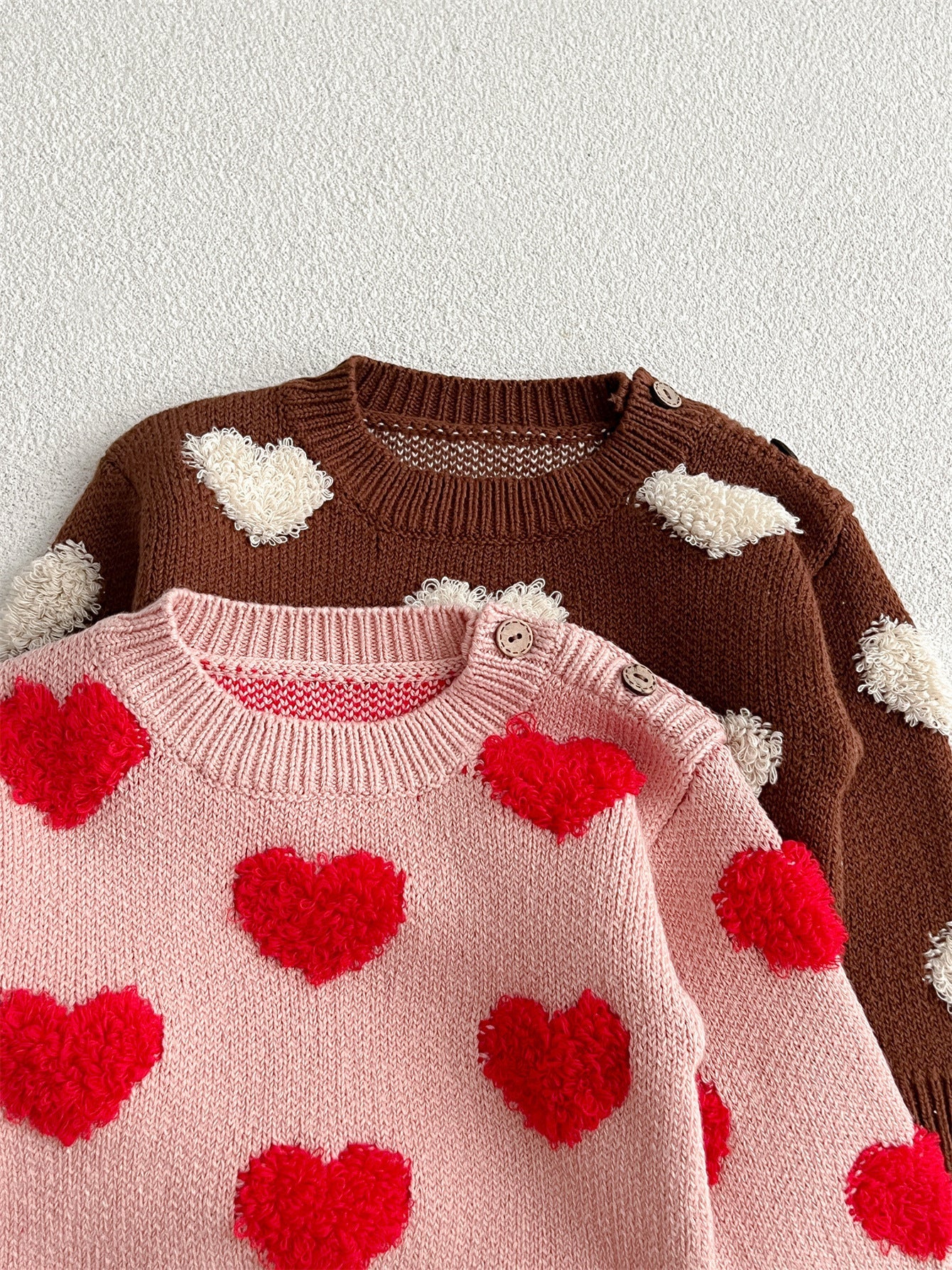 Baby Girl Sweet Heart Two Kinds Long Sleeve Pullover Fashion Sweater-3