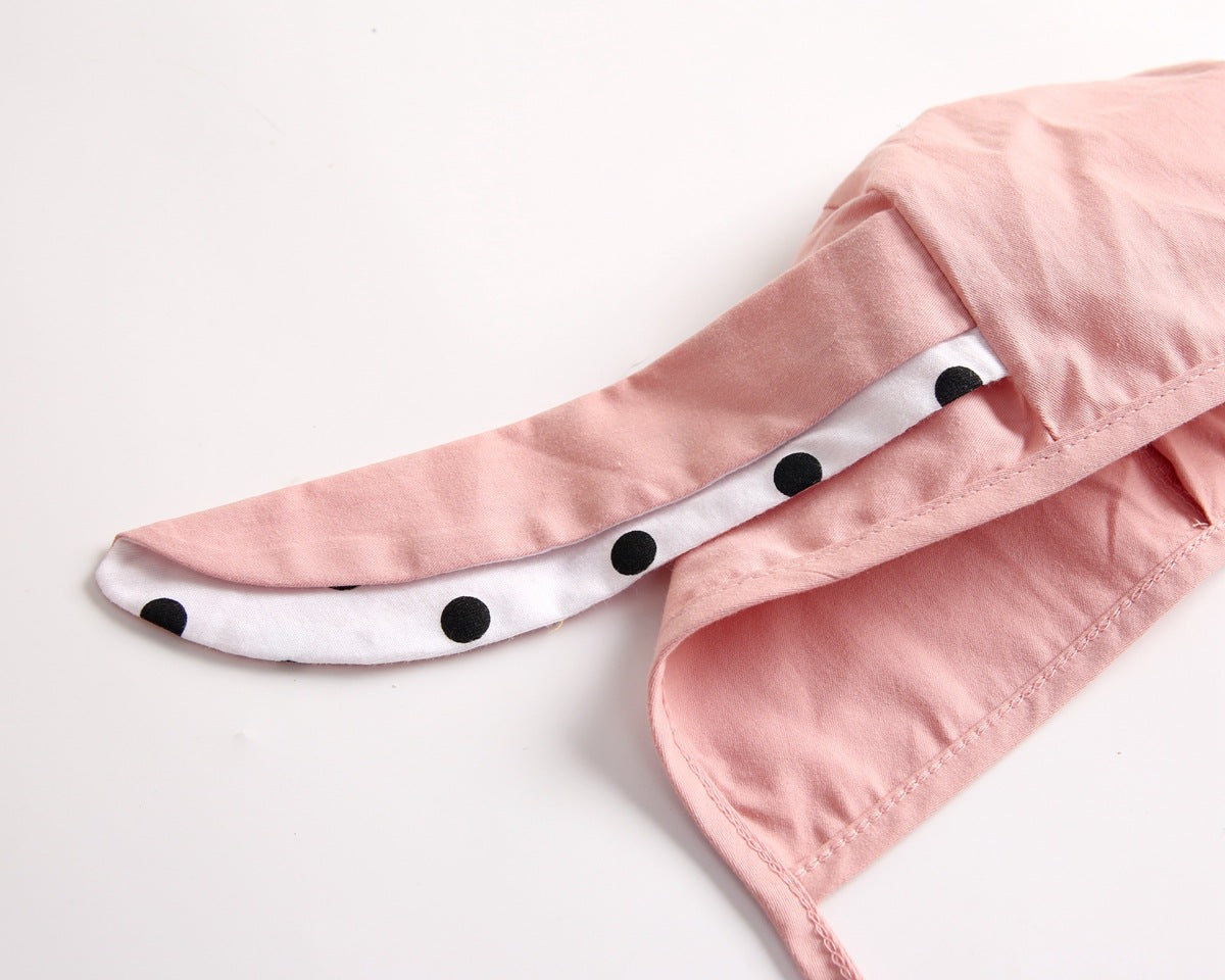 Baby Girl Polka Dot Graphic Long Sleeved Cute Bodysuit & Hats-23