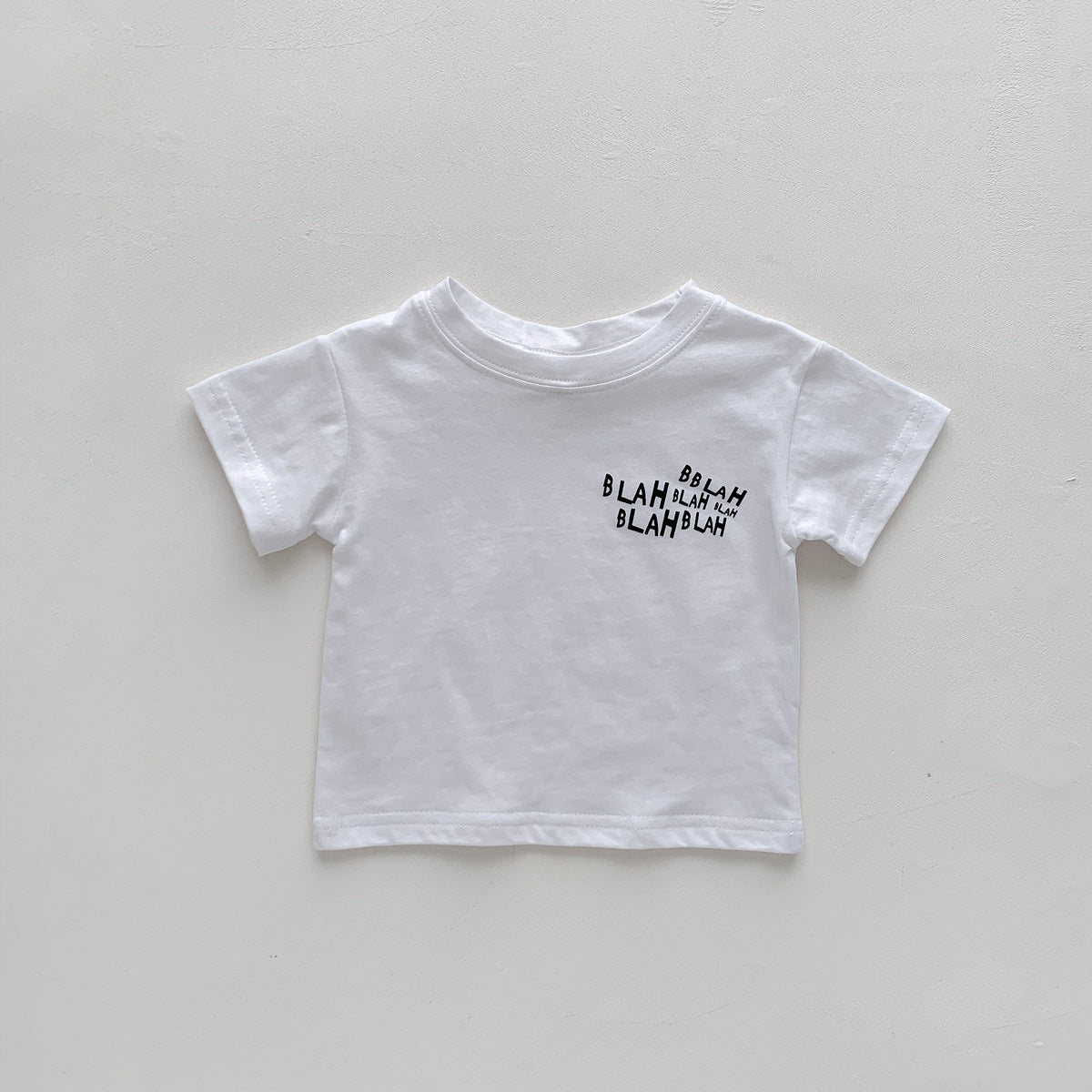 Summer Baby Kids Unisex Letter Print T-Shirt And Denim Overalls Clothing Set-2