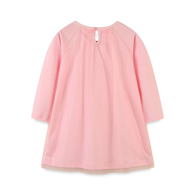 New Arrival Girls’ Long Sleeve Princess Dress For Children, Baby Girls’ Exquisite Heart/Star Mesh Dress-2