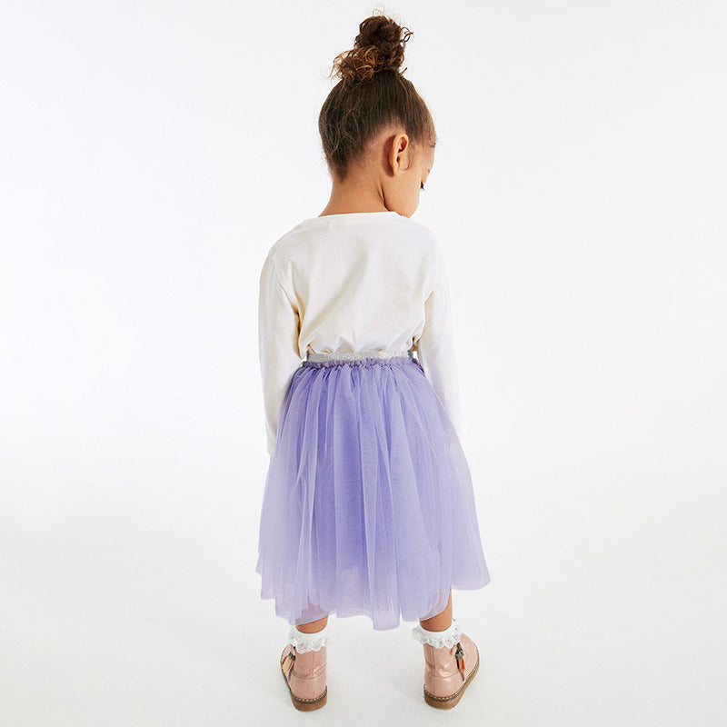 Autumn Print Pattern Hoodie & Lace Skirts Sets-2