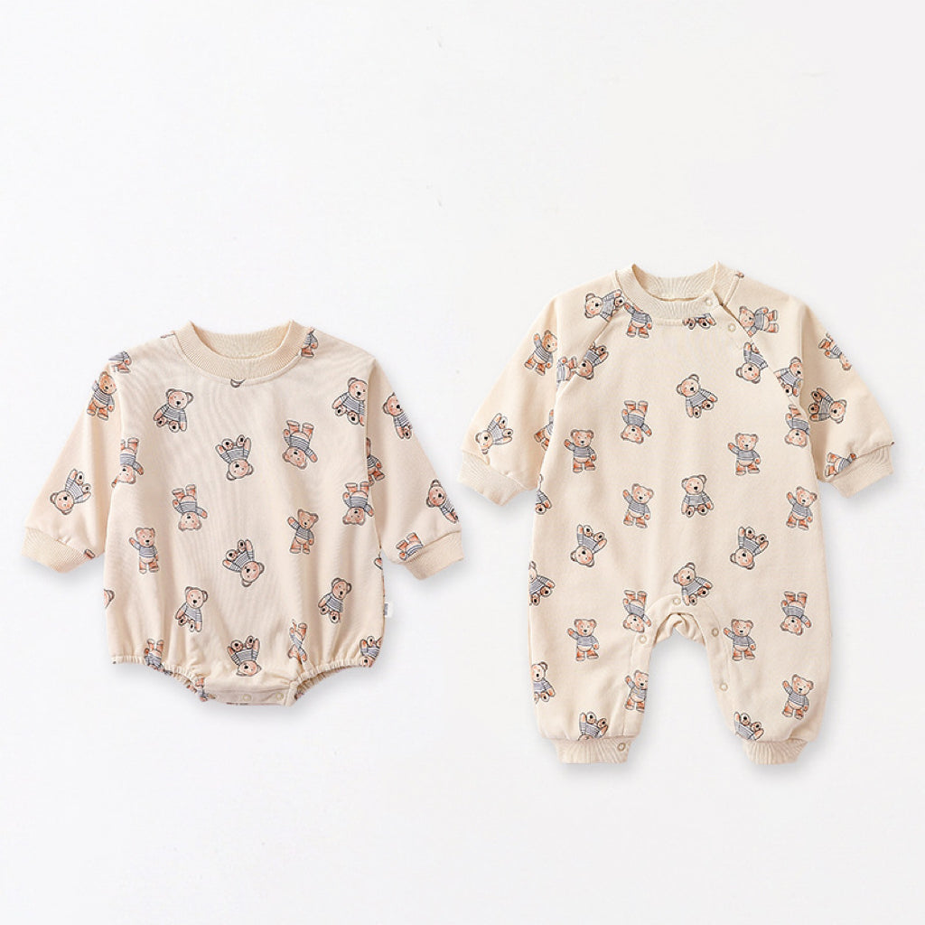 Cartoon Bear Pattern Cute Comfy Romper & Onesies-2