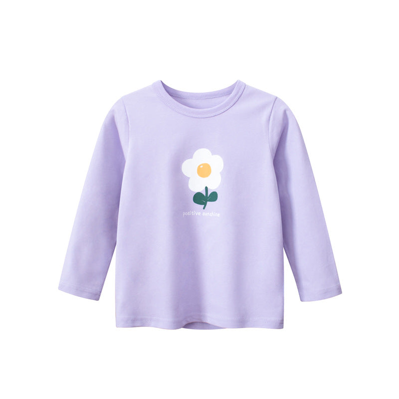 Baby Girl Floral Print Pattern Long Sleeve Autumn Cotton Shirt-2