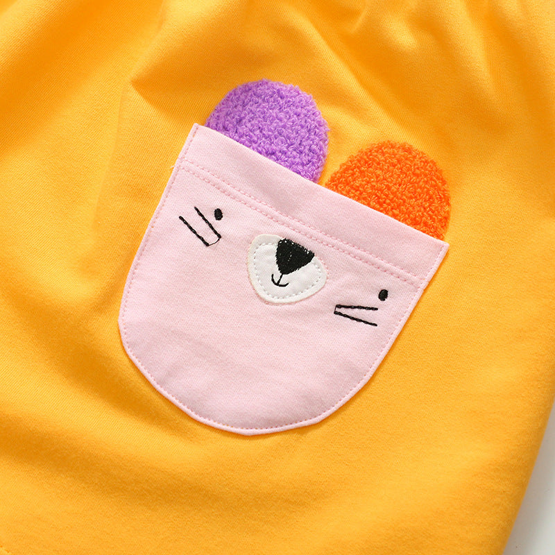 Color Contrast Design Cute Autumn Hoodie Dress-2