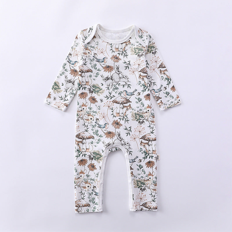 Cartoon Graphic Long Sleeve Outgoing Rompers-2