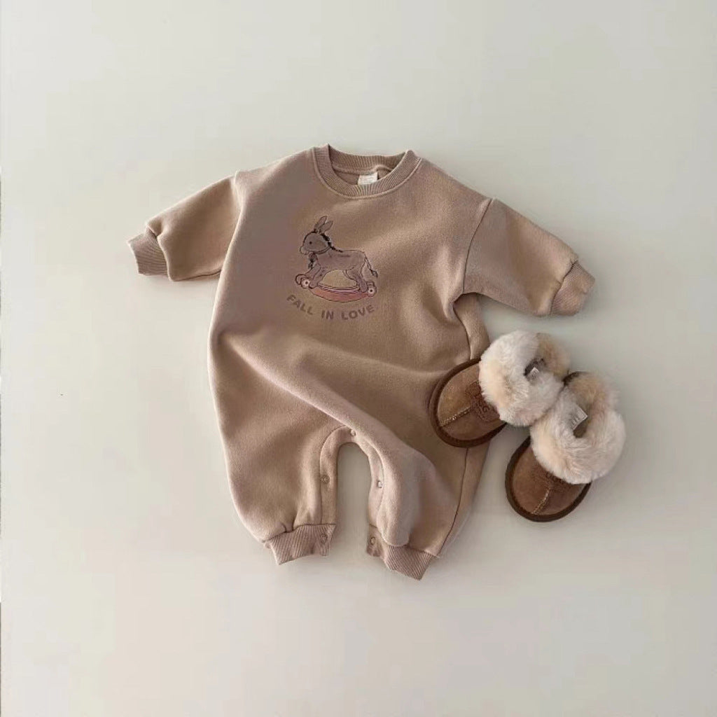 New Arrival Baby Cotton Donkey Cartoon Cozy Romper-3