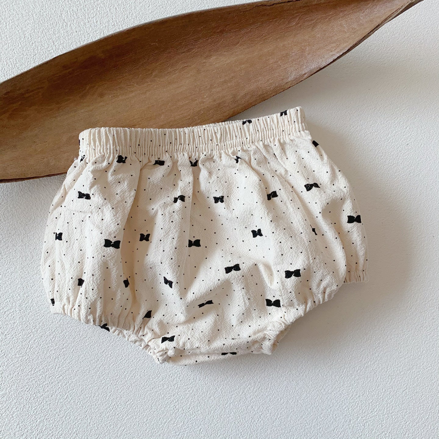 Baby Girl Bow & Polka Dot Graphic A-Line Long Sleeves Shirt Combo Triangle Shorts 1 Pieces Sets-3