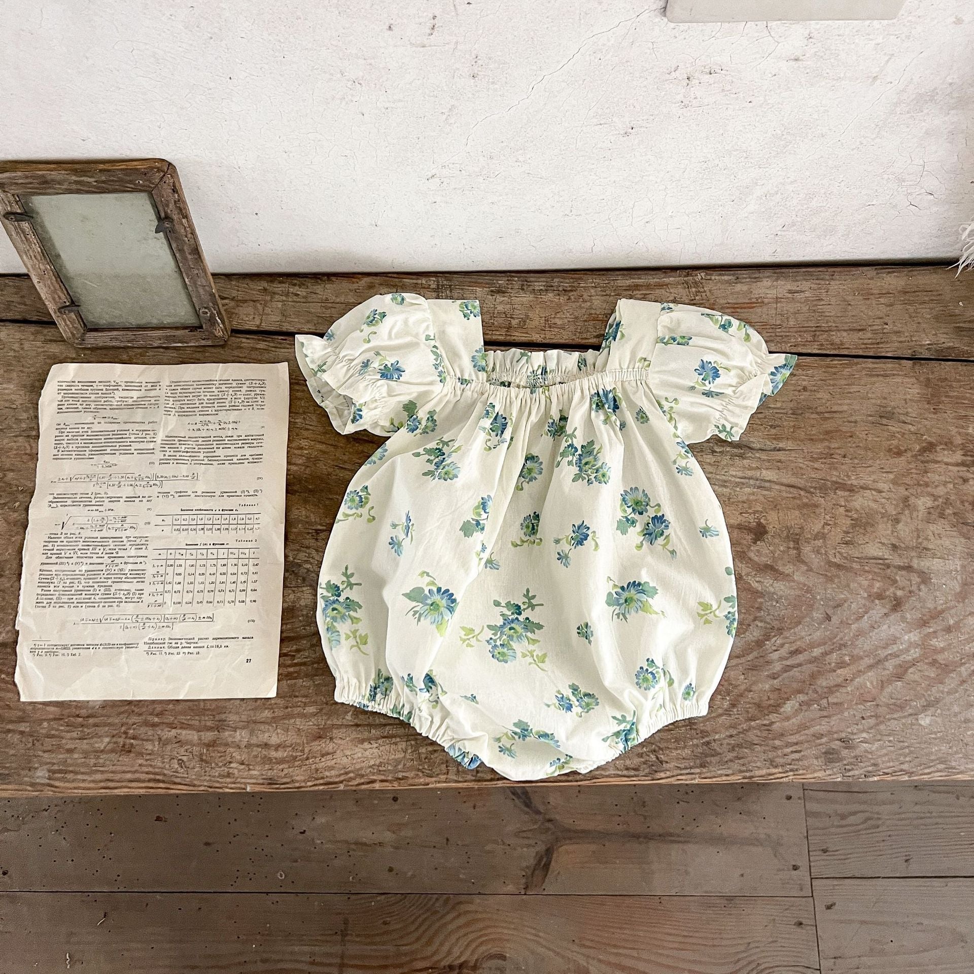 Baby Girl Flower Pattern Square Neck Onesies & Sets-3