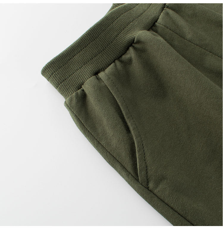 Baby Boys Solid Color Thin Sports Trousers With Logo And Pockets-6
