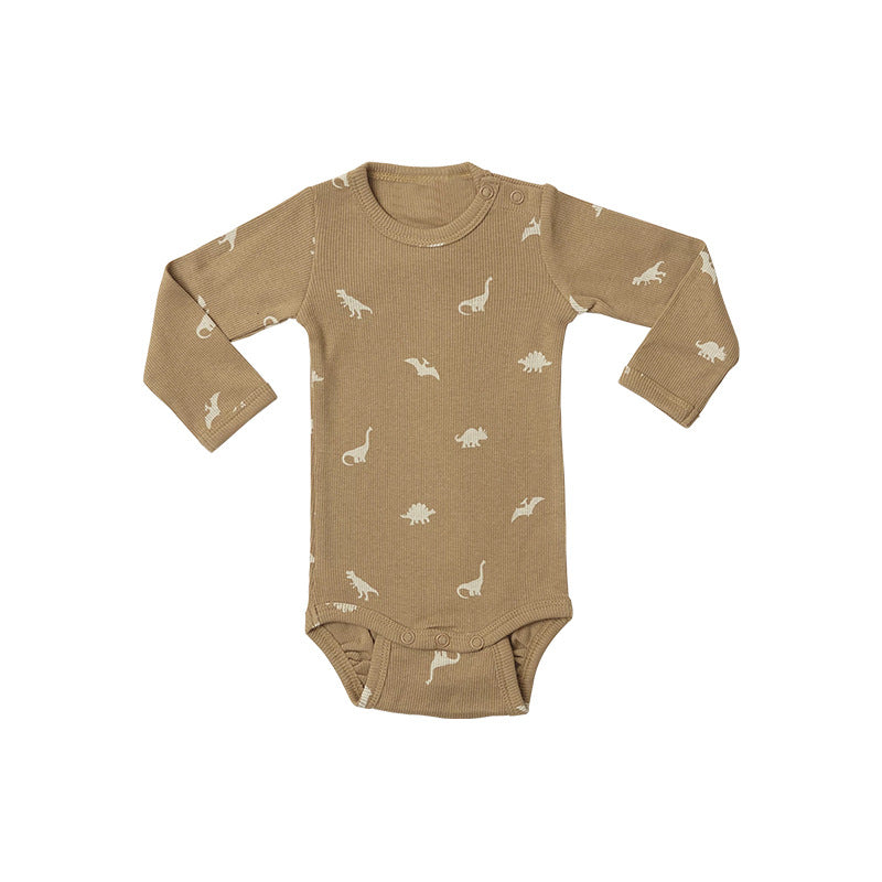 Baby Cartoon & Floral Pattern Long Sleeve Onesies With Pants Sets-3