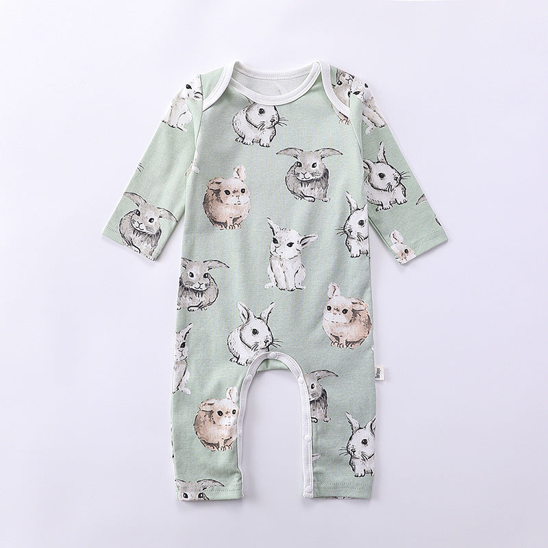 Cartoon Graphic Long Sleeve Outgoing Rompers-3
