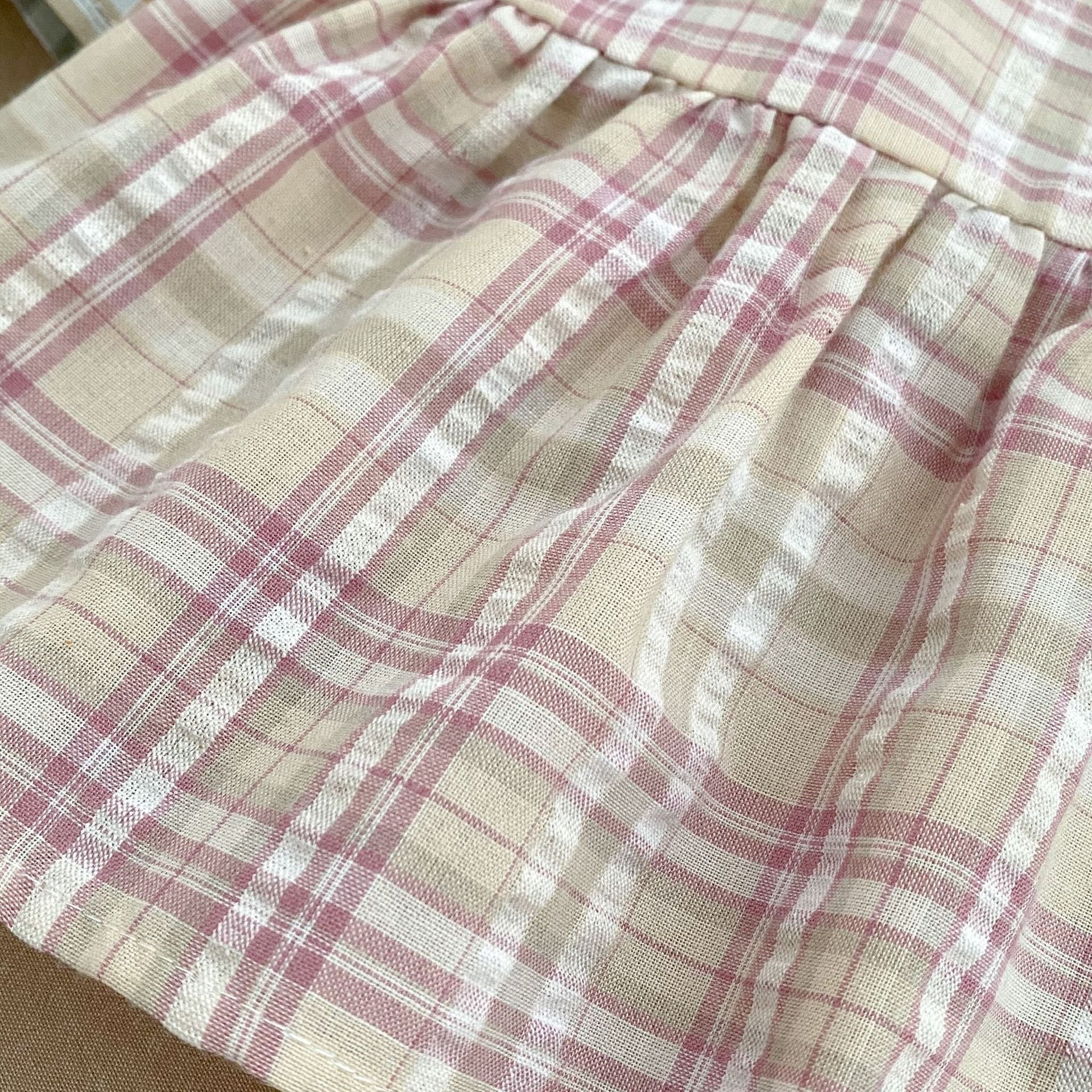 Summer Baby Kids Girls Plaid Sleeveless Vest And Shorts Casual Clothing Set-2