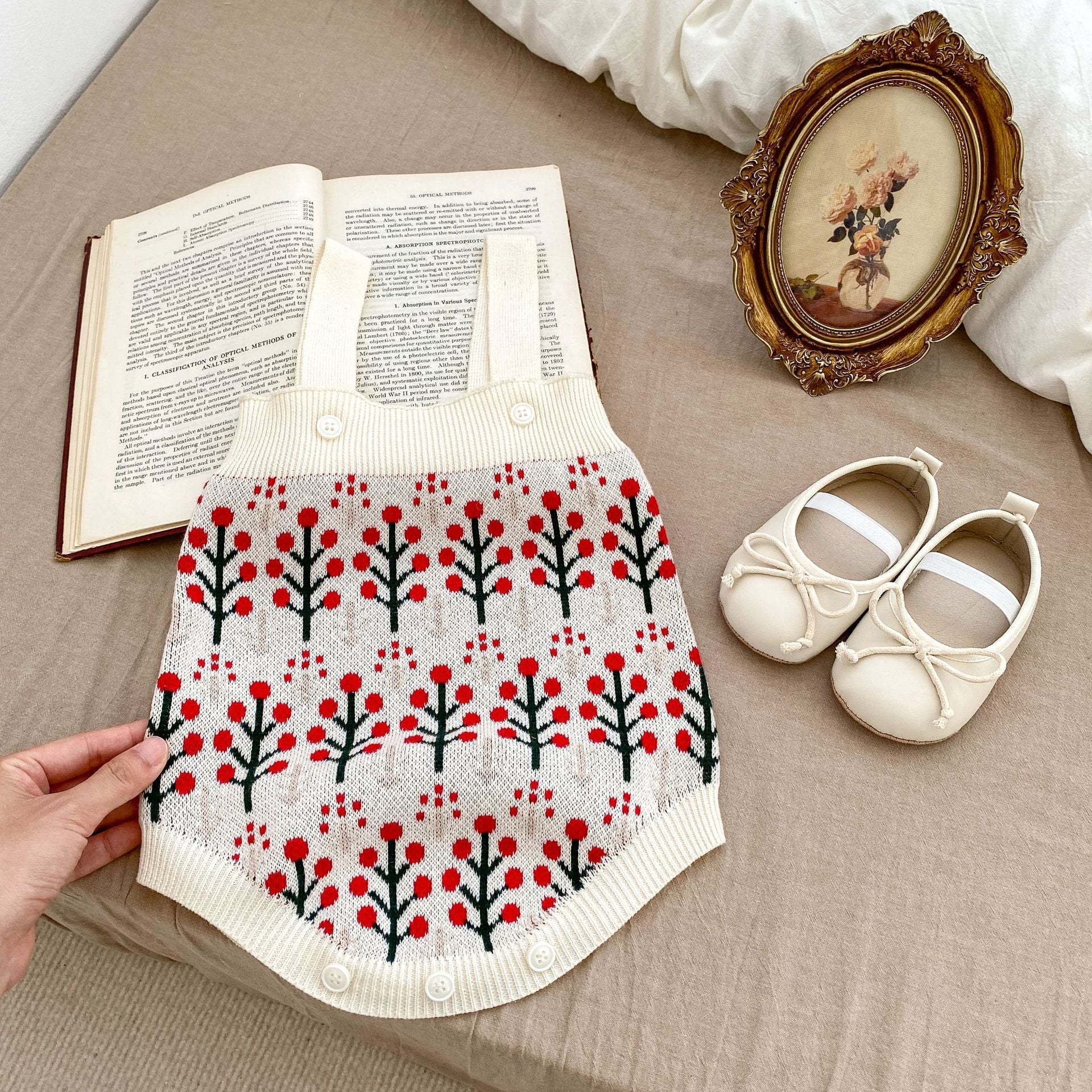 Autumn Flower Pattern Knitwears Cardigan & Onesies-3