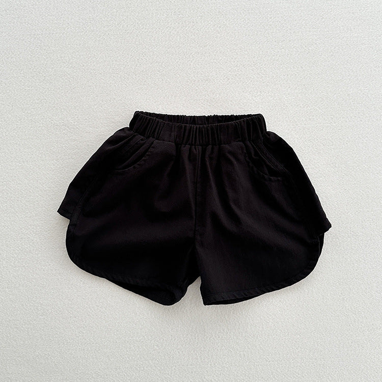 Summer New Arrival Unisex Casual Solid Color Cotton Shorts-2