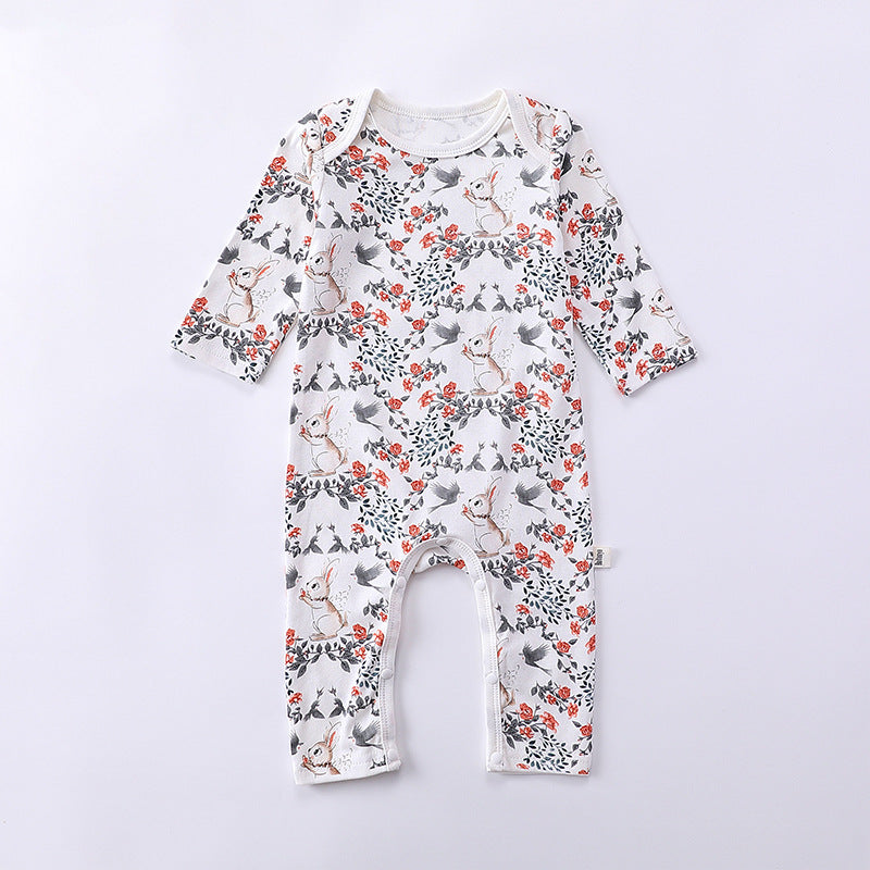 Cartoon Graphic Long Sleeve Outgoing Rompers-4
