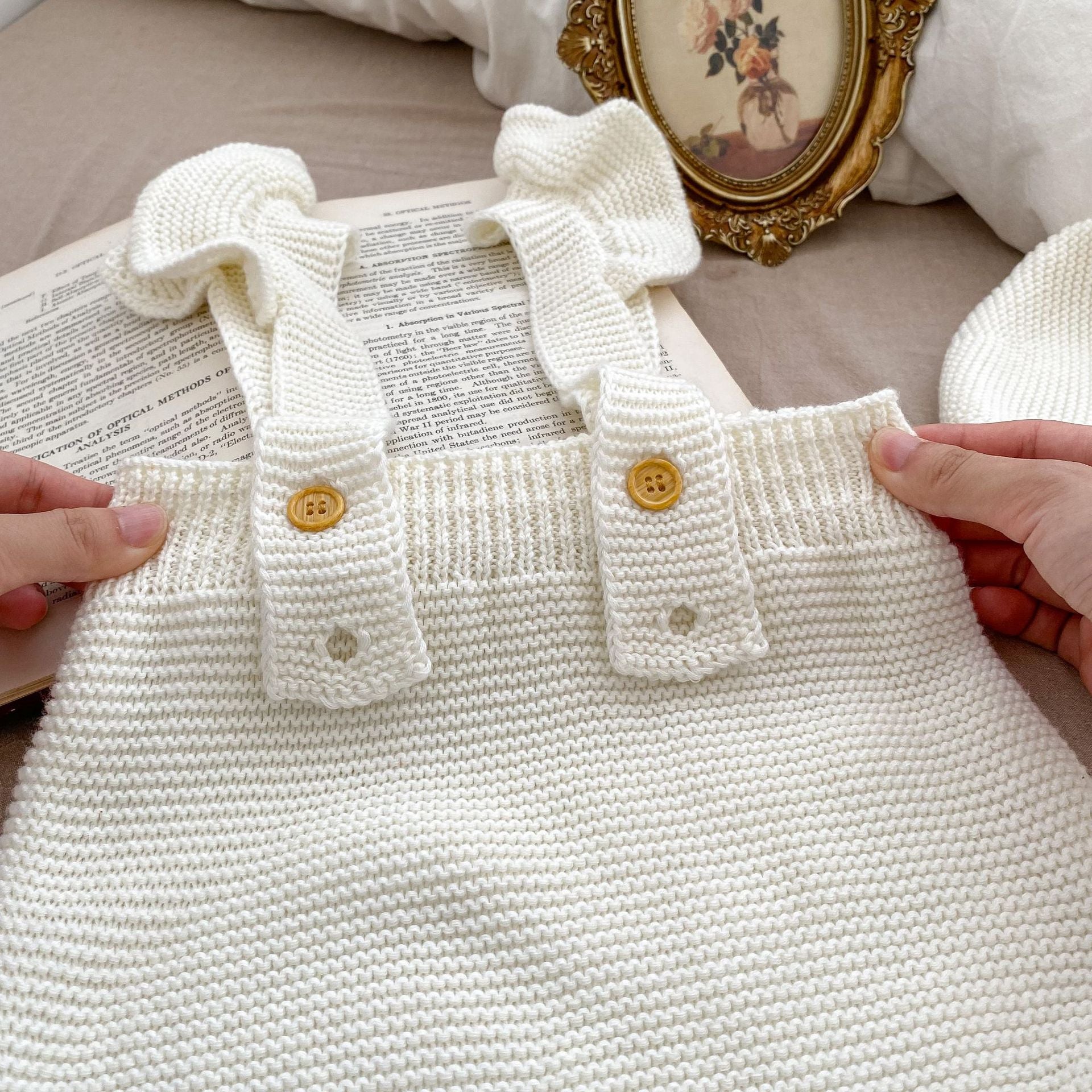 Baby Girl Camisole Knitted Vest In Spring&Autumn One Piece Include Cap-3