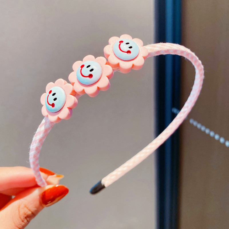 Girls 3D Flower & Heart Patched Design Simply Style Headband-4