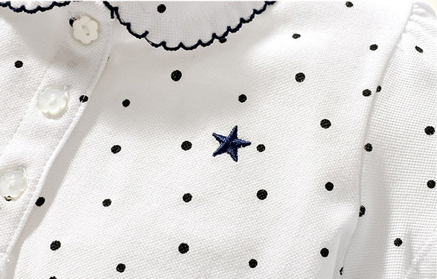 Kids’ Clothing: Summer Collection – Collar Flip Pure Cotton Star Logo Children’s T-Shirt-4