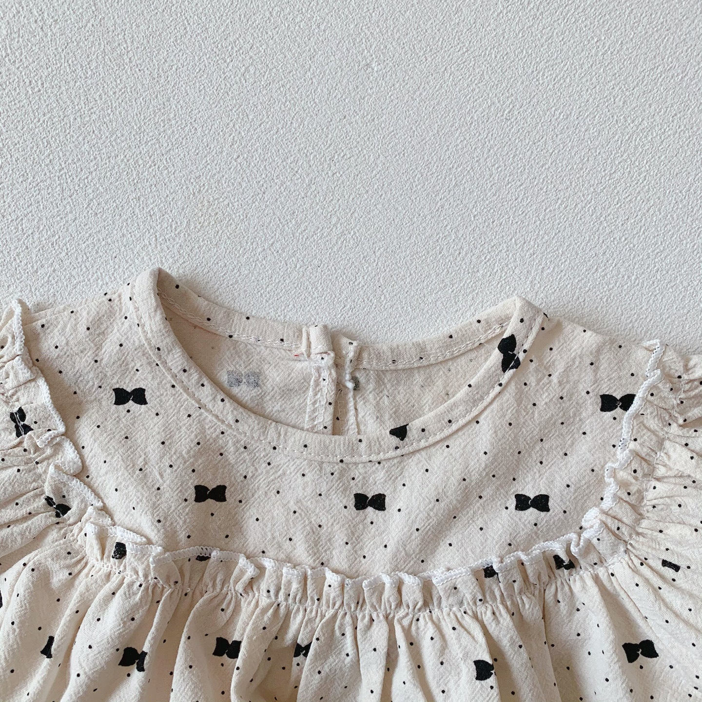 Baby Girl Bow & Polka Dot Graphic A-Line Long Sleeves Shirt Combo Triangle Shorts 1 Pieces Sets-4