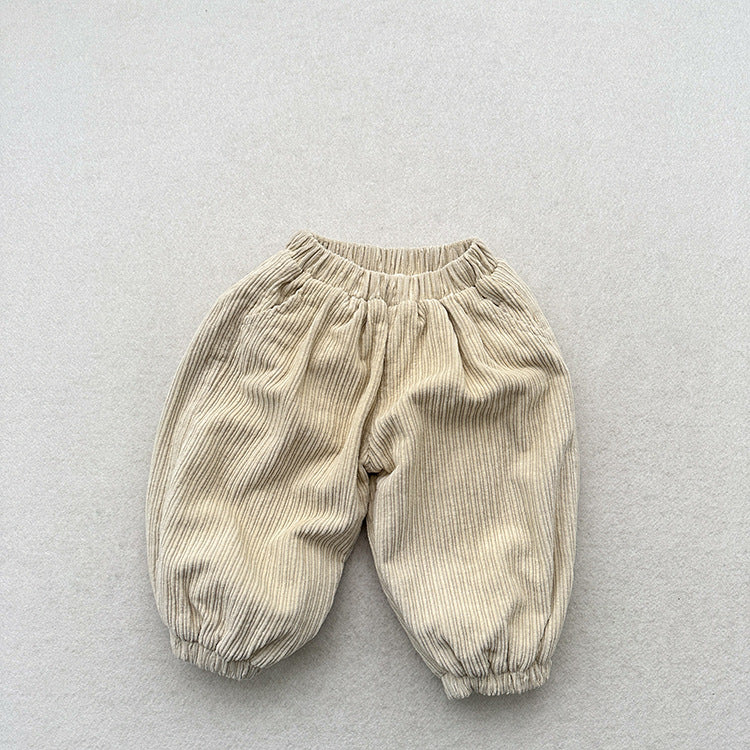 Winter Children’s Cozy Lantern Pants – Retro Corduroy Trousers For Boys And Girls, Warm And Stylish Cuffed Bottoms-4
