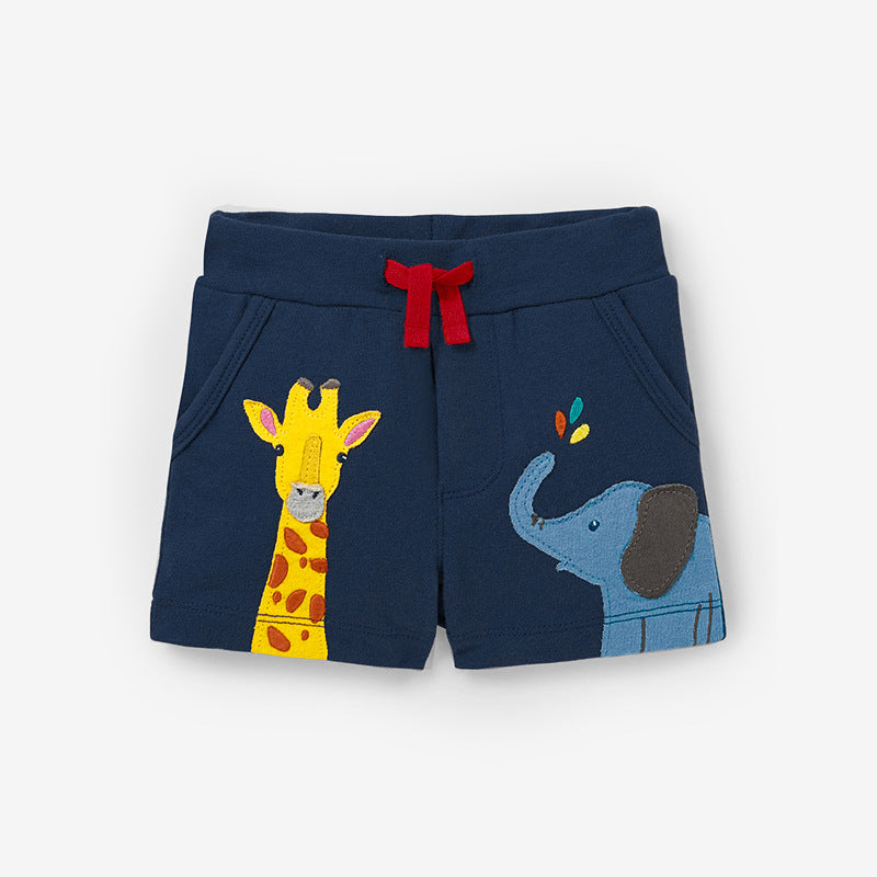 Baby Boys Animals Cartoon Pattern Soft Cotton Casual Style Shorts-3