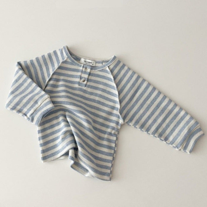 Baby Striped & Polka Dot Pattern & Solid Color Loose Comfort Shirt-4