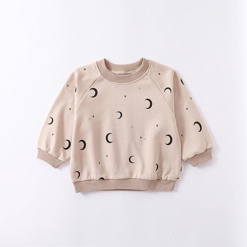 Print Pattern Crewneck Hoodie & Trousers Sets-3