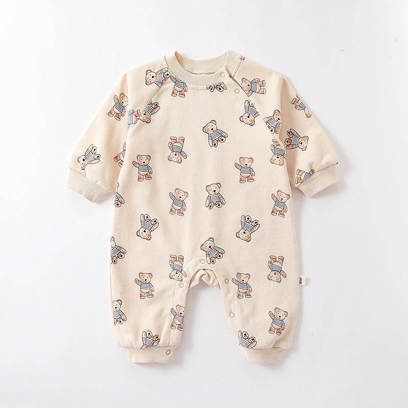 Cartoon Bear Pattern Cute Comfy Romper & Onesies-4