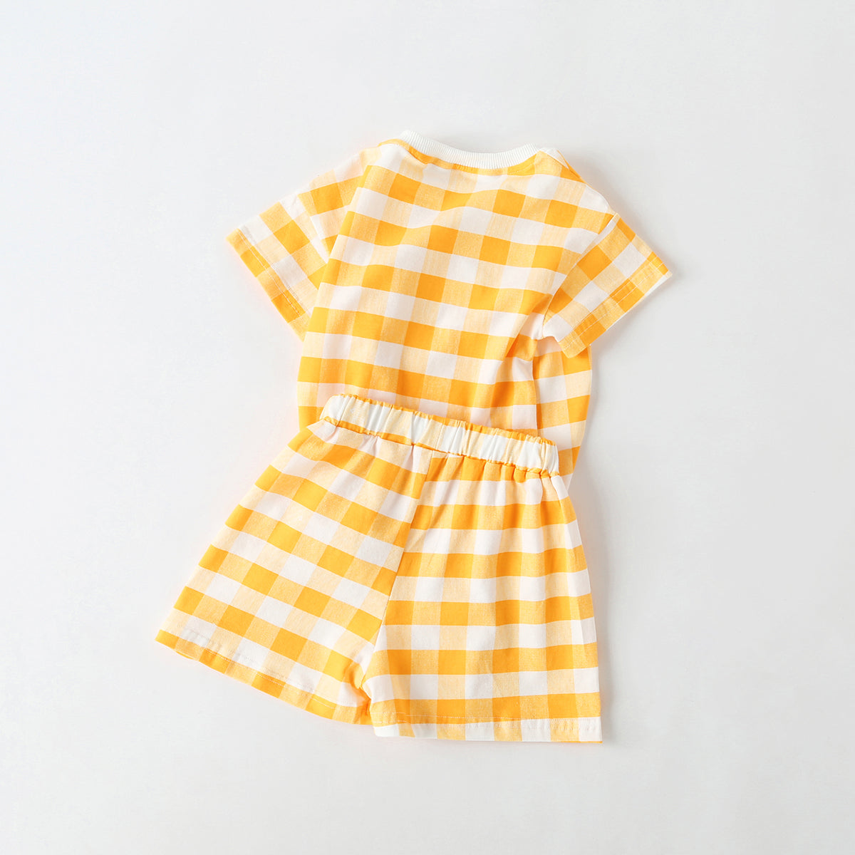 Baby 1pcs Plaid & Heart Pattern Tee Combo Shorts Simply Style Sets-4