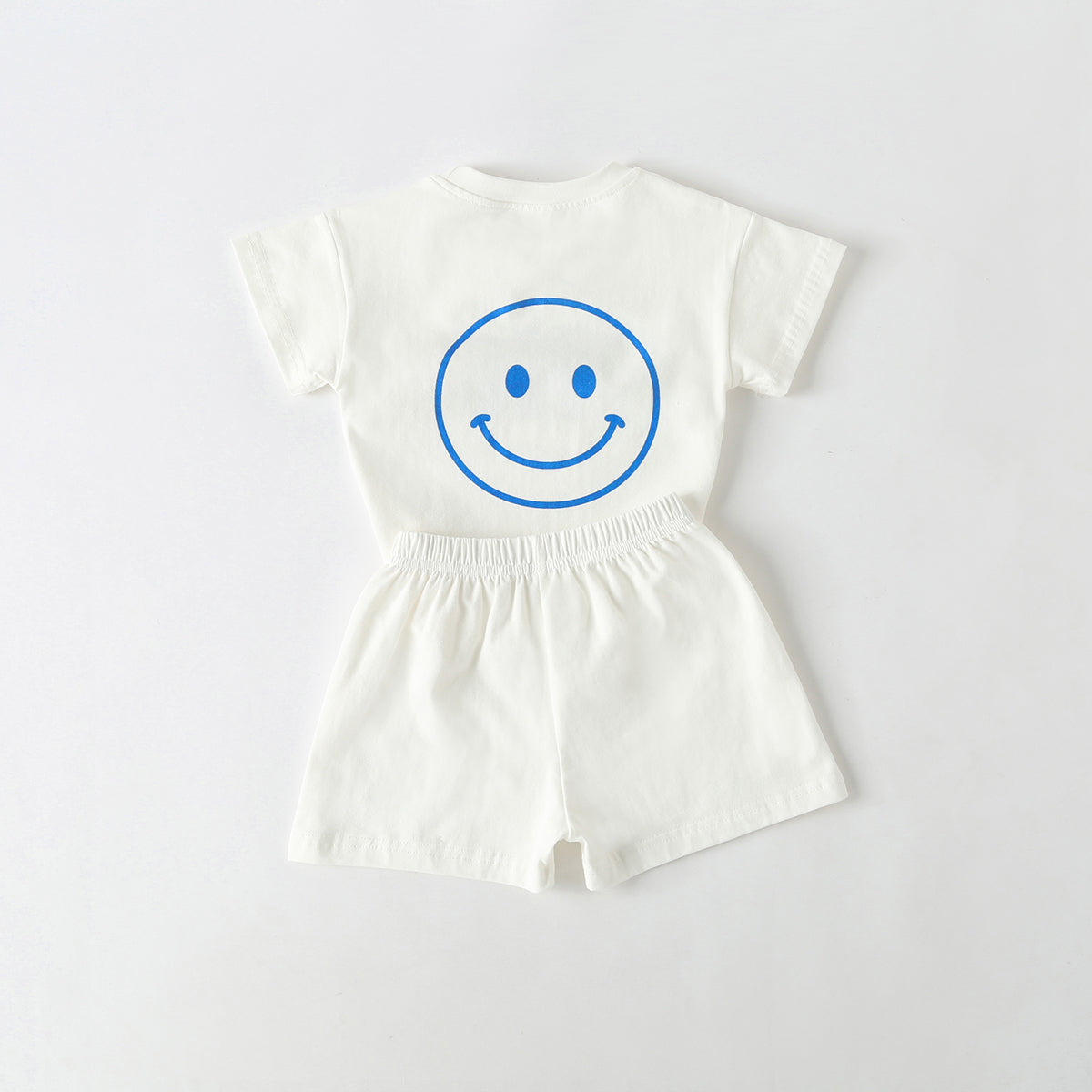 Baby Smiley & Slogan Print Tops Combo Shorts Korean Style Sets-5