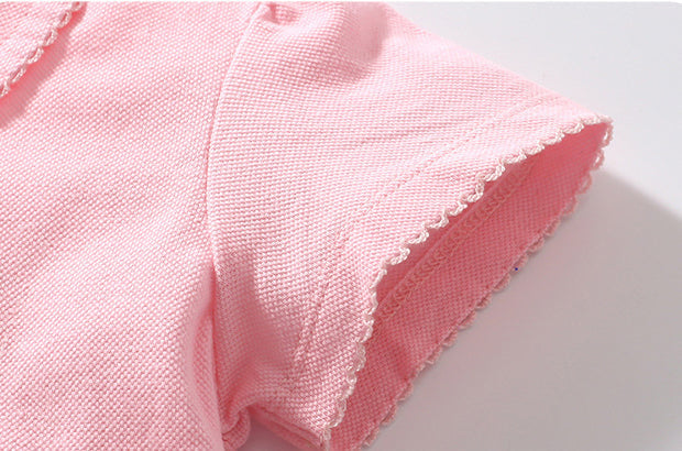 Kids’ Clothing: Summer Collection – Collar Flip Pure Cotton Star Logo Children’s T-Shirt-5