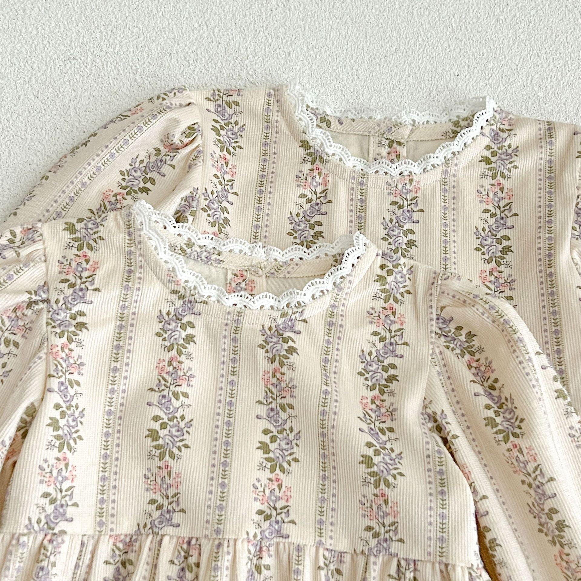 Autumn Floral Pattern Long Sleeve Onesies & Dress-5