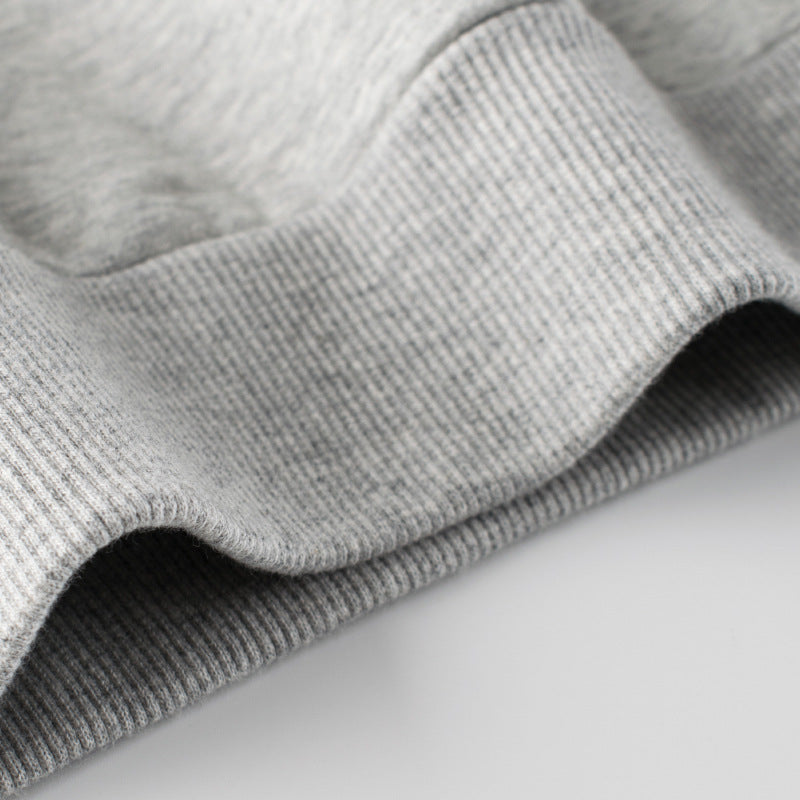 Baby Solid Color Side Striped Design Fleece Warm Hoodies-5