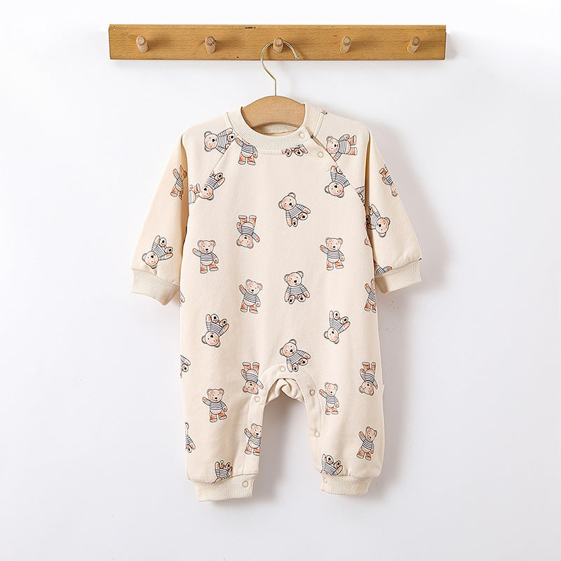 Cartoon Bear Pattern Cute Comfy Romper & Onesies-5
