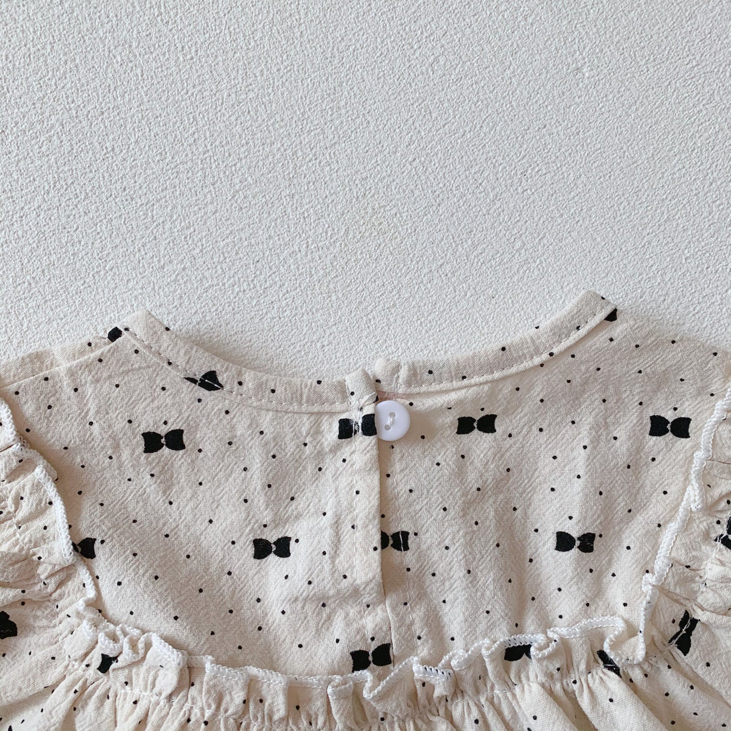 Baby Girl Bow & Polka Dot Graphic A-Line Long Sleeves Shirt Combo Triangle Shorts 1 Pieces Sets-5