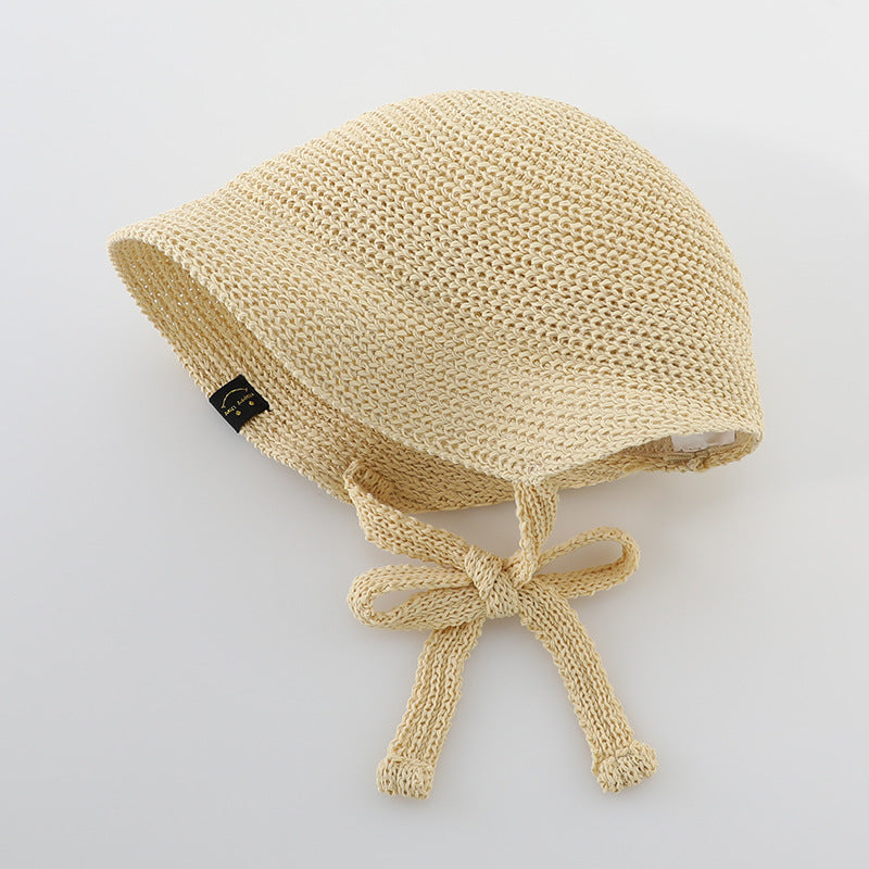 Summer Trendy Straw Hat For Girls, Baby Girl Sun Hat, Thin And Hollowed-Out Design Fisherman Hat-2