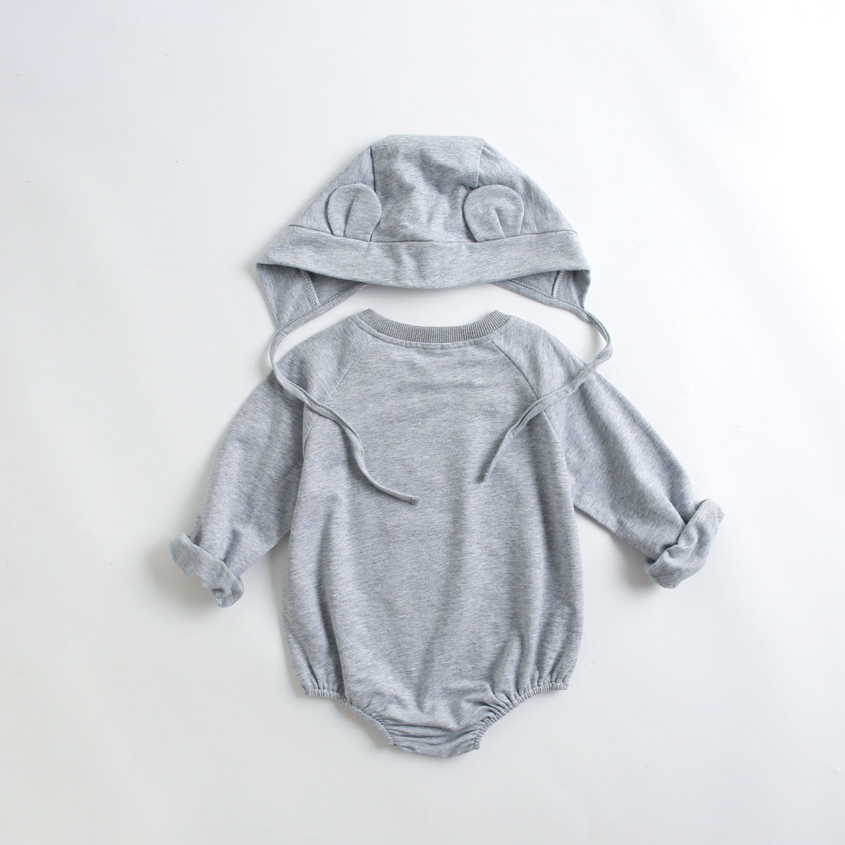 Baby 1pcs Cartoon Print Pattern Long Sleeved Cotton Triangle Onesies With Hat-5