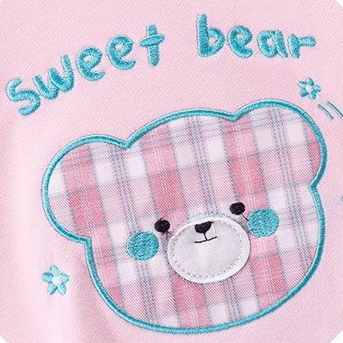 Baby Cartoon Bear Patched Graphic Kids Valentine’ Day Clothes Pullover Hoodies-5