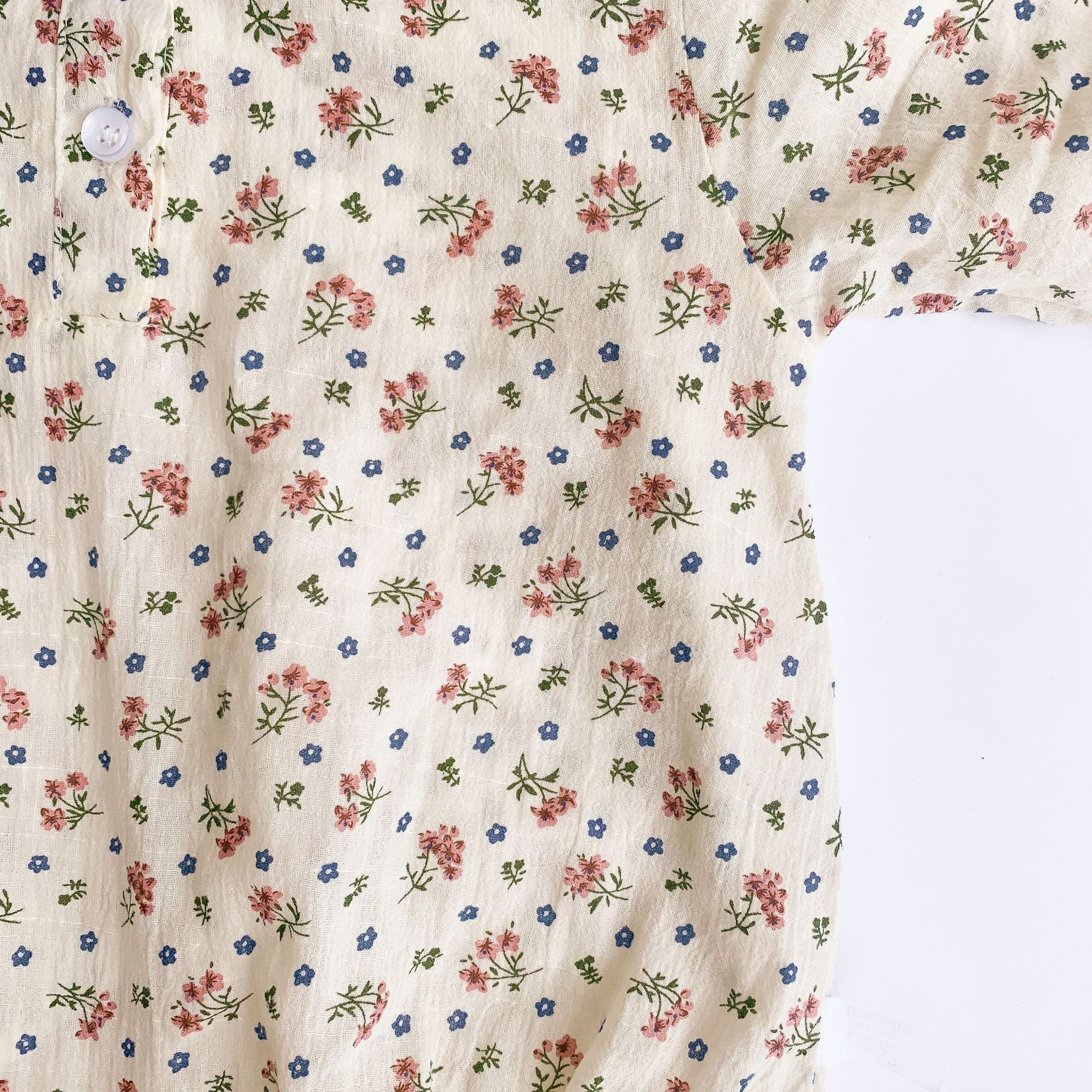 Baby Girl 1pcs Ditsy Flower & Cherry Pattern Doll Neck Long Sleeves Bodysuit-5