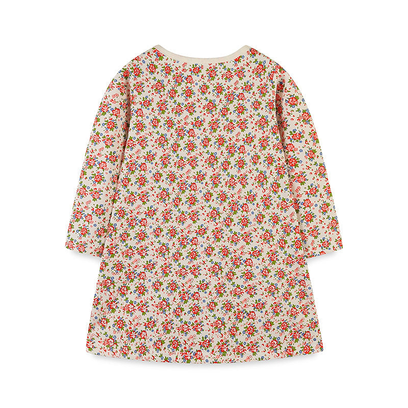 Girls’ European-American Style Floral/Polka Dots Cartoon Pattern Dress-7
