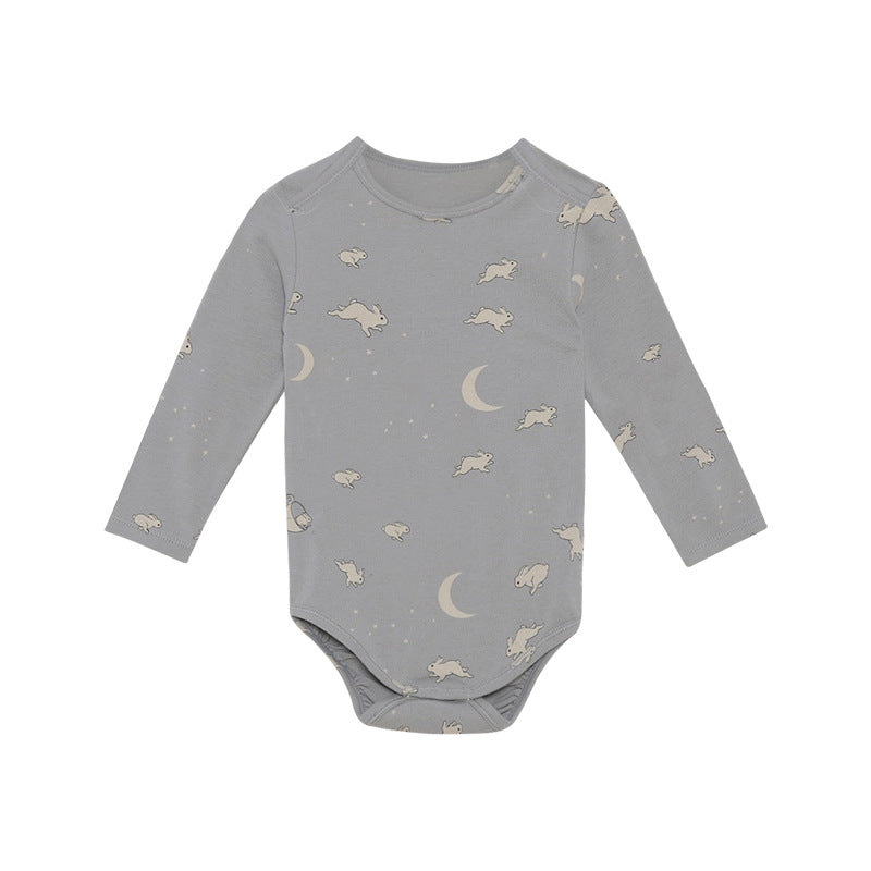 Baby Floral & Animals Graphic Envelope Collar Or Side Opening Design Bodysuit-5