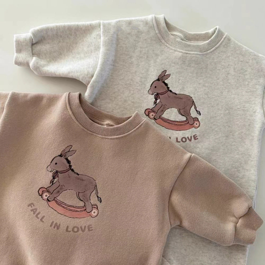 New Arrival Baby Cotton Donkey Cartoon Cozy Romper-5
