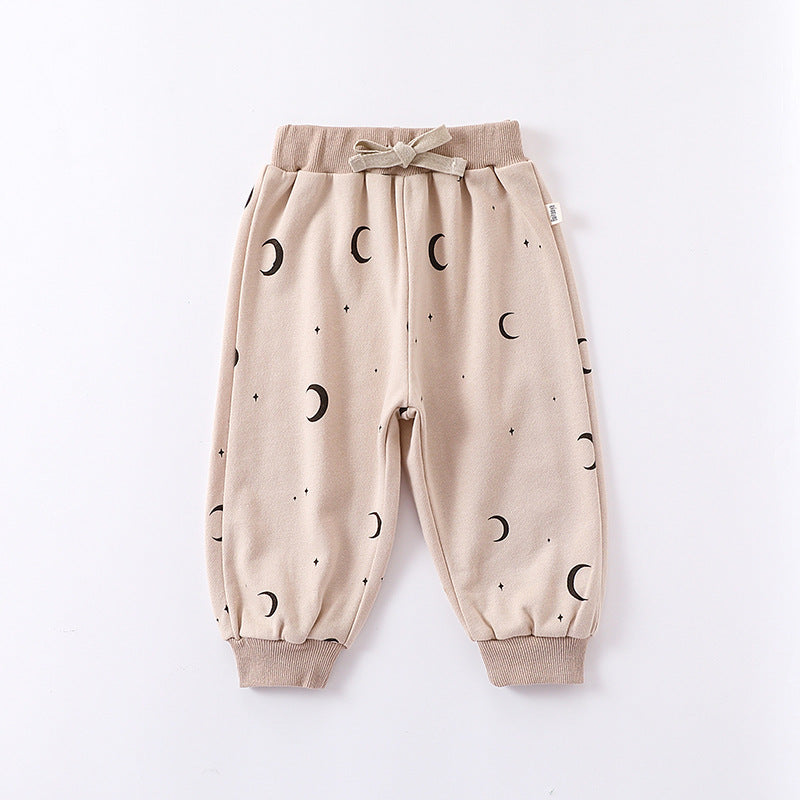 Print Pattern Crewneck Hoodie & Trousers Sets-4