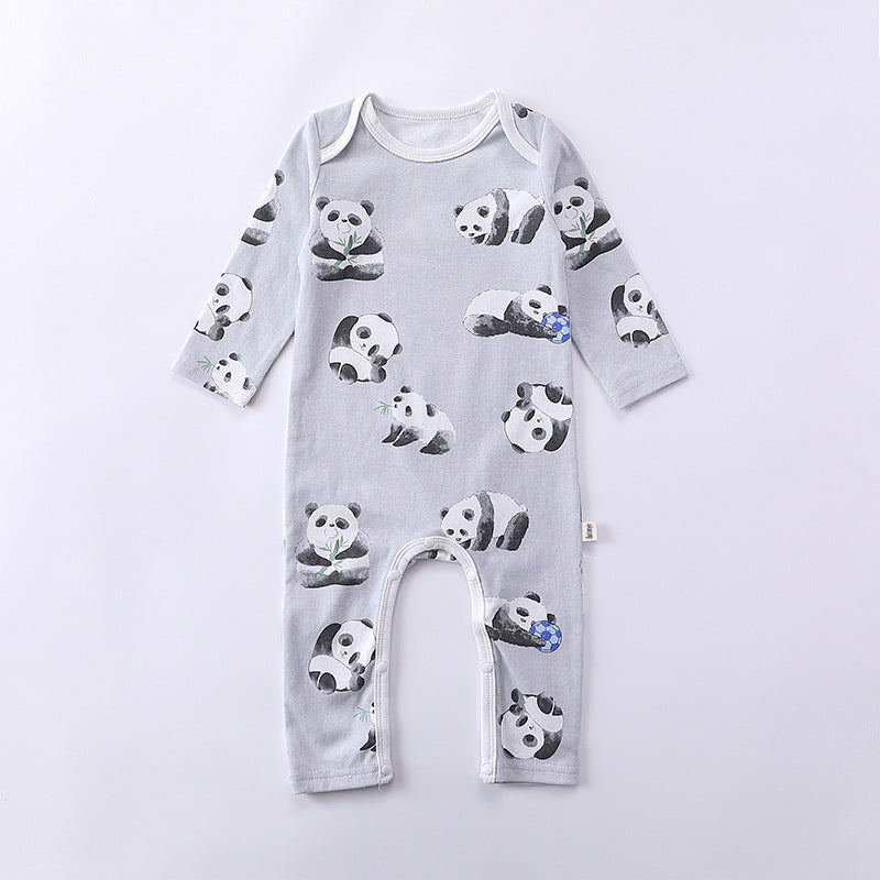 Cartoon Graphic Long Sleeve Outgoing Rompers-5