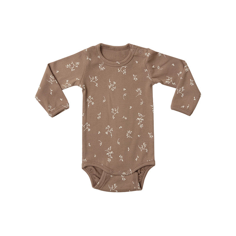 Baby Cartoon & Floral Pattern Long Sleeve Onesies With Pants Sets-5