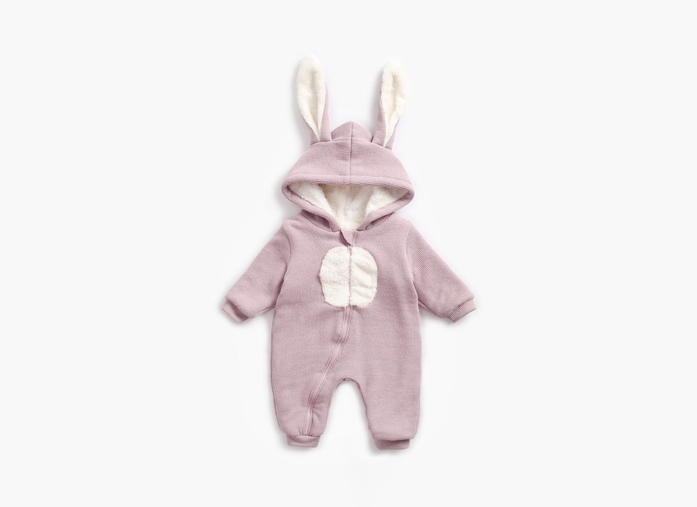 Baby Cartoon Shape Design Soft Fleece Thickened Romper In Autumn & Winter-6
